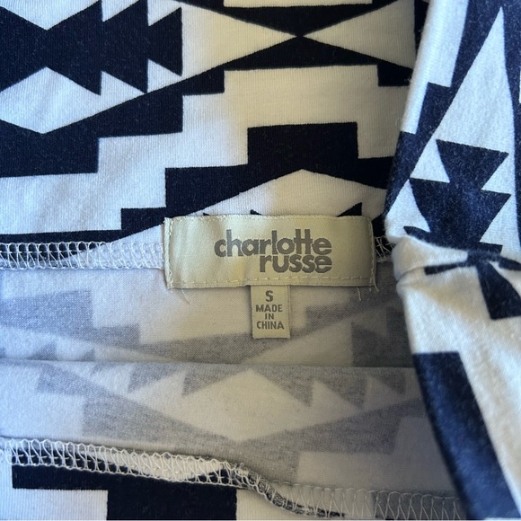 💥3/$17💥 Charlotte Russe | Navy Aztec High-Waisted Bodycon Mini Skirt | Size S - Picture 10 of 11